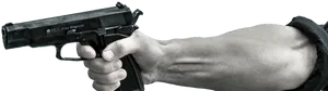 Hand Holding Gun Isolated PNG Image