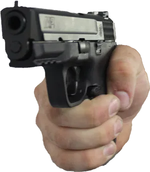 Hand Holding Gun Isolated PNG Image