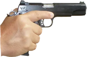 Hand Holding Gun Isolated PNG Image