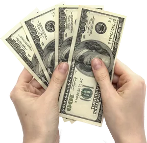 Hand Holding Hundred Dollar Bills PNG Image