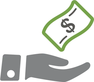 Hand Holding Money Icon PNG Image