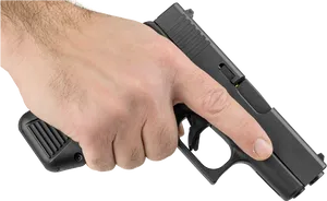 Hand Holding Pistol Isolated PNG Image