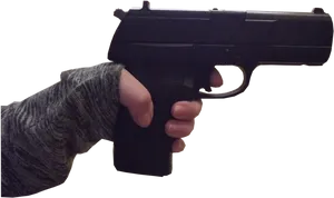 Hand Holding Pistol Isolated PNG Image