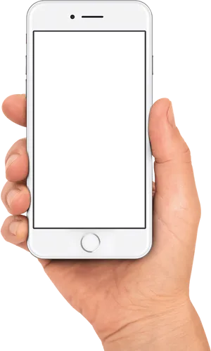 Hand Holding Smartphone Blank Screen PNG Image