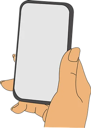 Hand Holding Smartphone Vector PNG Image