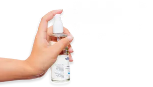 Hand Holding Spray Bottle Misting PNG Image