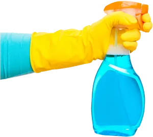 Hand Holding Spray Bottle PNG Image