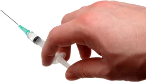 Hand Holding Syringe PNG Image