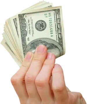 Hand Holding U S Dollar Bills PNG Image