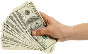 Hand Holding U S Dollar Bills PNG Image