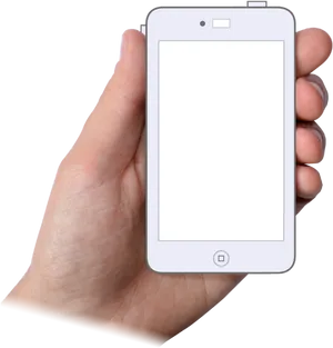 Hand Holding White Smartphone PNG Image