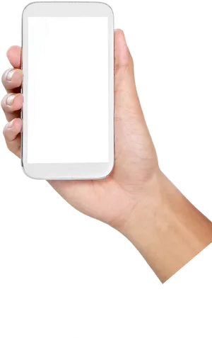 Hand Holding White Smartphone.png PNG Image