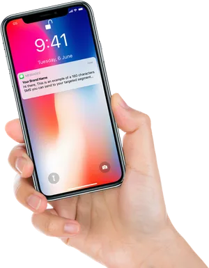 Hand Holdingi Phone X Mockup PNG Image