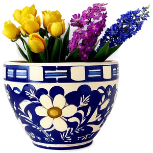 Hand-painted Flower Vase Png Dut PNG Image