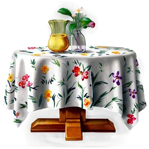 Hand Painted Table Cloth Png 06292024 PNG Image