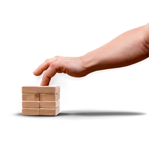 Hand Placing Jenga Block Png Rmr PNG Image