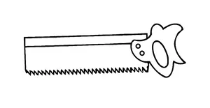 Hand Saw Silhouette PNG Image