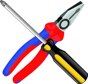 Hand Tools Crossed Illustration PNG Image