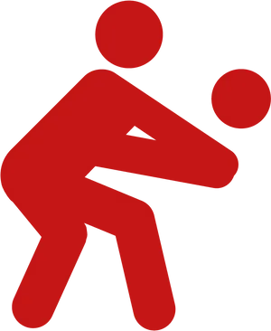 Handball Icon Red Player PNG Image