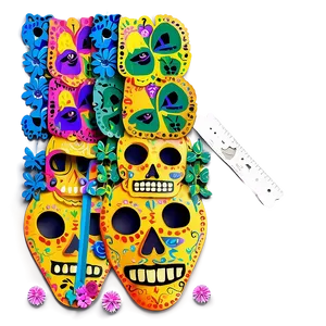 Handcrafted Dia De Los Muertos Papel Picado Png Lhr PNG Image