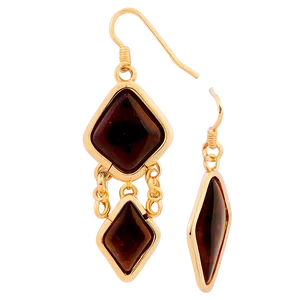 Handcrafted Gold Dangle Earrings Png Oae5 PNG Image