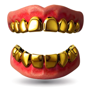 Handcrafted Gold Grillz Png 06282024 PNG Image