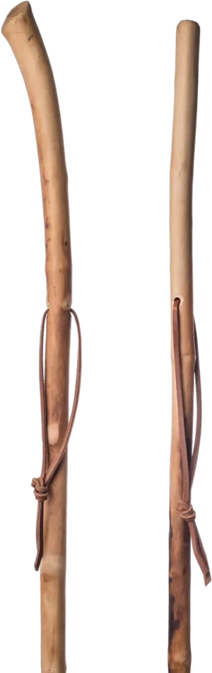 Handcrafted Wooden Walking Stick PNG Image