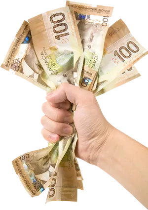 Handfulof Canadian Dollars PNG Image