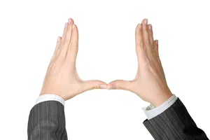 Hands Forming Frame Against Black Background PNG Image