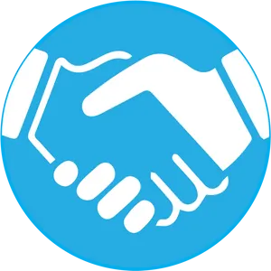 Handshake Icon Blue Background PNG Image