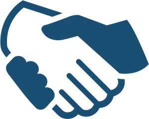 Handshake Icon Blue Background PNG Image