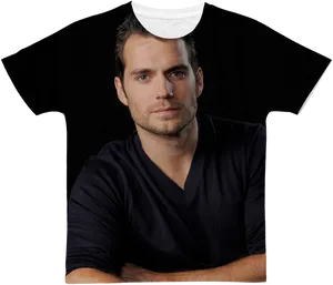 Handsome Manin Black T Shirt PNG Image