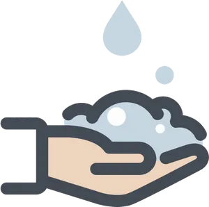 Handwashing_ Icon_with_ Soap_and_ Water_ Droplets PNG Image