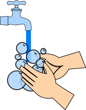 Handwashing Procedure Cartoon PNG Image