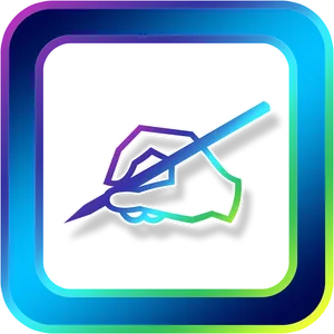 Handwriting Icon Neon Outline PNG Image