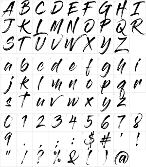 Handwritten_ Alphabet_and_ Numbers_ Grid PNG