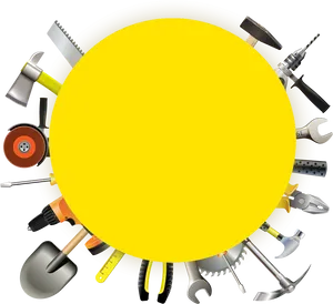 Handyman Tools Circle Banner PNG Image