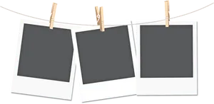 Hanging Blank Polaroids PNG Image