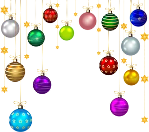 Hanging Christmas Ornaments Decoration PNG Image