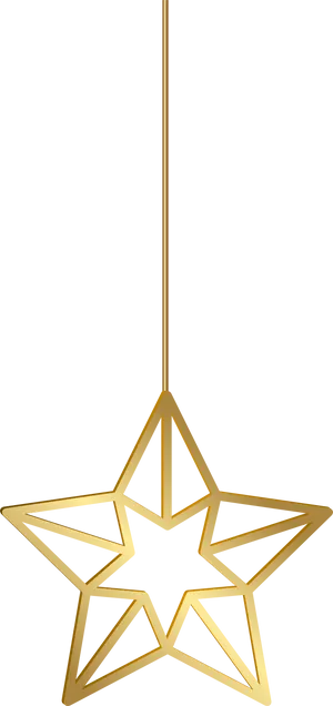 Hanging Golden Star Decoration PNG Image