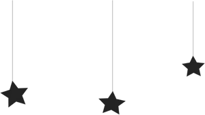 Hanging Stars Silhouette Decoration PNG Image