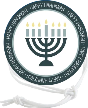 Hanukkah Menorah Celebration Tag PNG