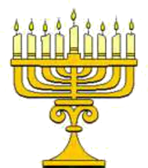 Hanukkah Menorah Lit Candles PNG Image