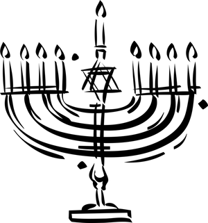 Hanukkah Menorah Sketch PNG