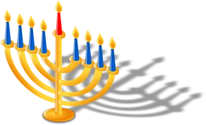 Hanukkah Menorahand Shadow PNG Image