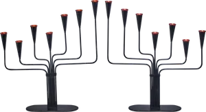 Hanukkah Menorahs Twin Display PNG Image