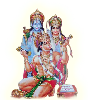 Hanuman Worshiping Ramaand Sita PNG Image