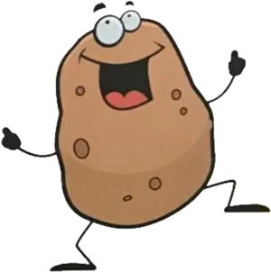 Happy Animated Potato Character PNG Image