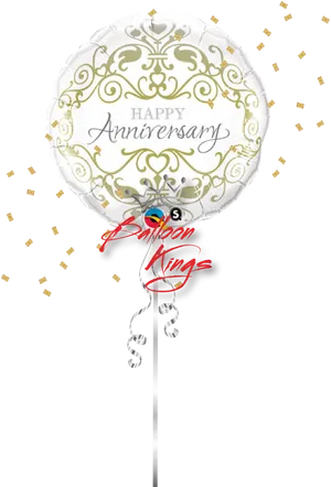 Happy Anniversary Balloon Celebration PNG Image