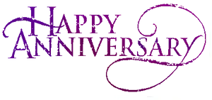 Happy Anniversary Calligraphy PNG Image